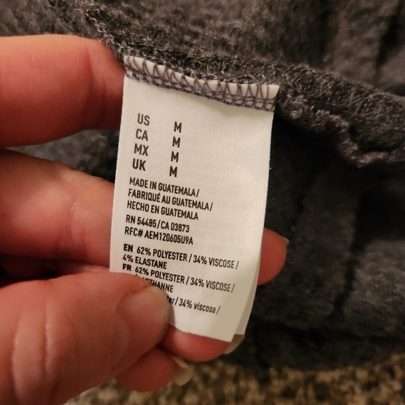 AE Gray Waffle Knit Cardigan - Picture 3 of 5